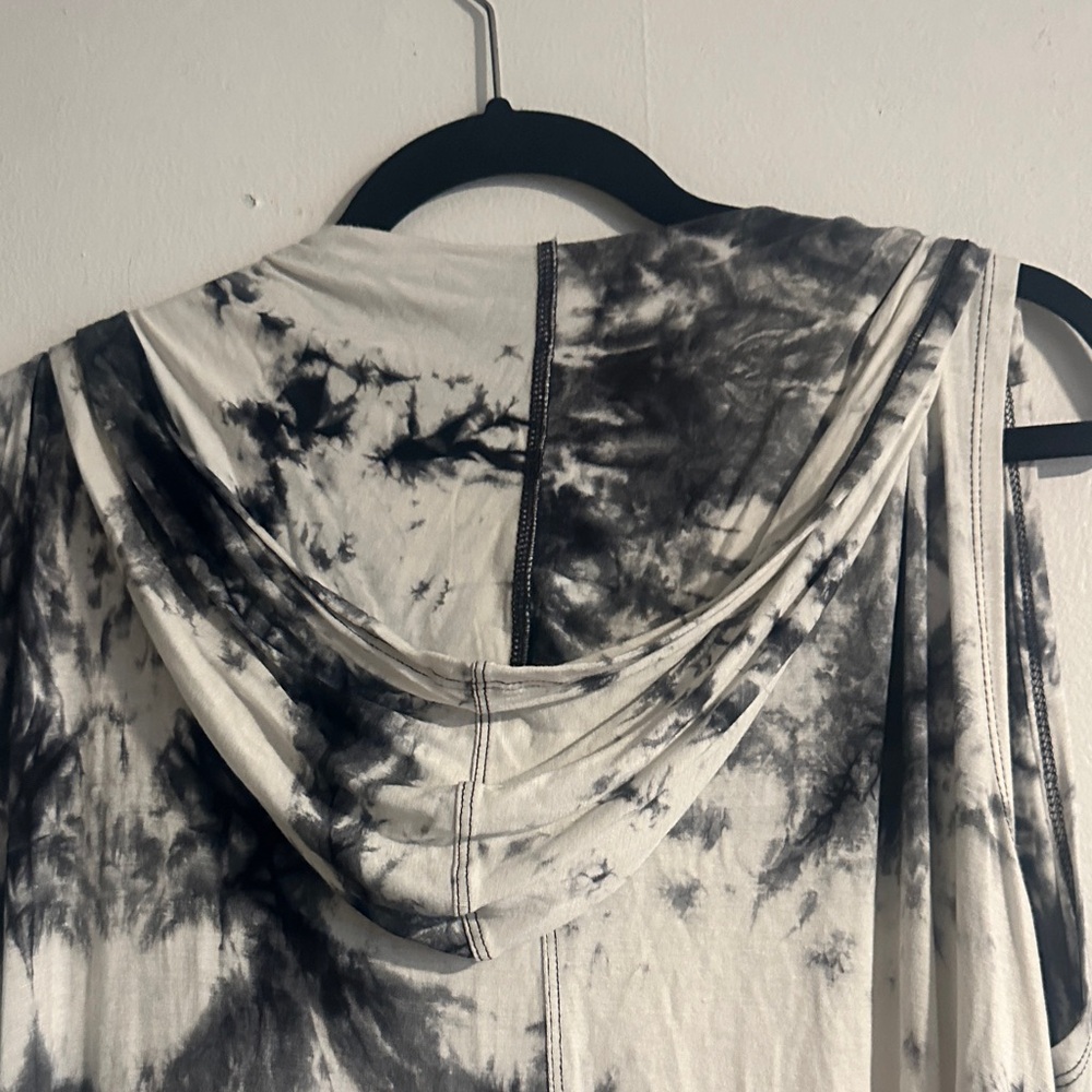 Sleeveless Hooded Tie-Dye Duster Vest - Picture 5 of 5